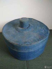 清代藍色布官帽盒 官府用品與民俗收藏品的雙重價值